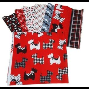 END of BOLT, DOG, 100% cotton - Dotty for Scottie by Benartex Fabrics 6 pc 9”x11